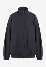 Balenciaga Logo Embroidered Zip-Up Jacket Black 839171TRO31/R_BALEN-1055