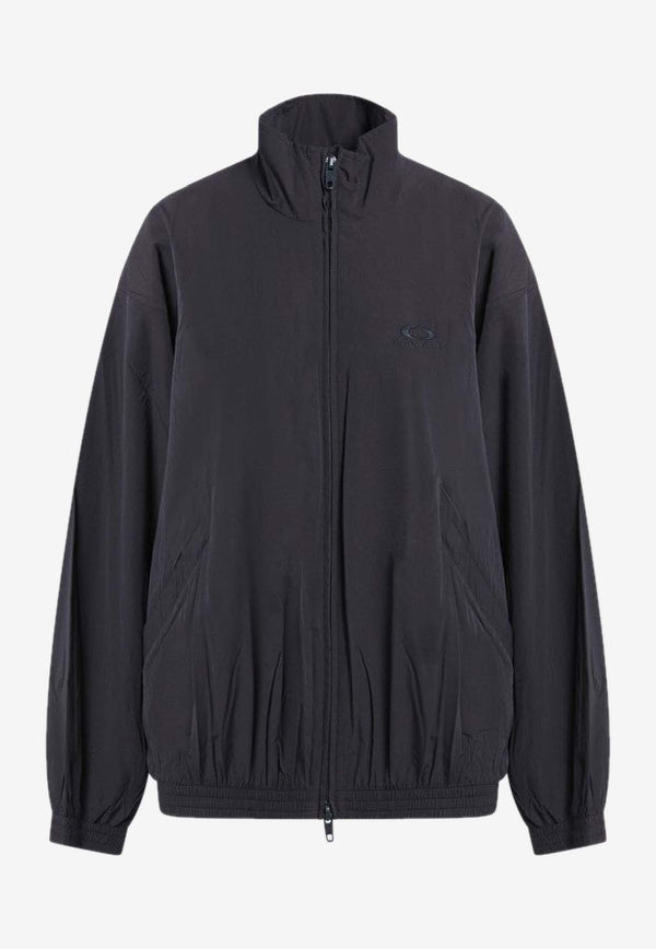 Balenciaga Logo Embroidered Zip-Up Jacket Black 839171TRO31/R_BALEN-1055