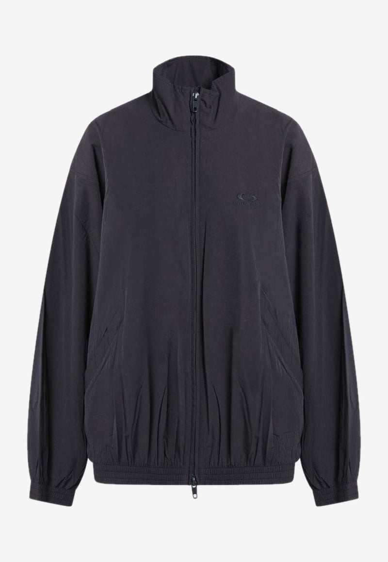 Balenciaga Logo Embroidered Zip-Up Jacket Black 839171TRO31/R_BALEN-1055