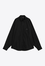 Balenciaga Nano BB Logo Buttoned Shirt  Black 839219TRM28/R_BALEN-1000