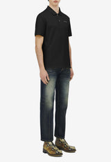 Alexander McQueen Embroidered Logo Polo T-shirt Black 839229QXAAK 1000