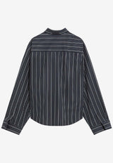 Balenciaga Striped Long-Sleeved Shirt Navy 839277TSM14/R_BALEN-8209