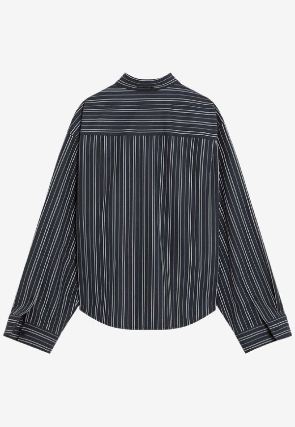 Balenciaga Striped Long-Sleeved Shirt Navy 839277TSM14/R_BALEN-8209