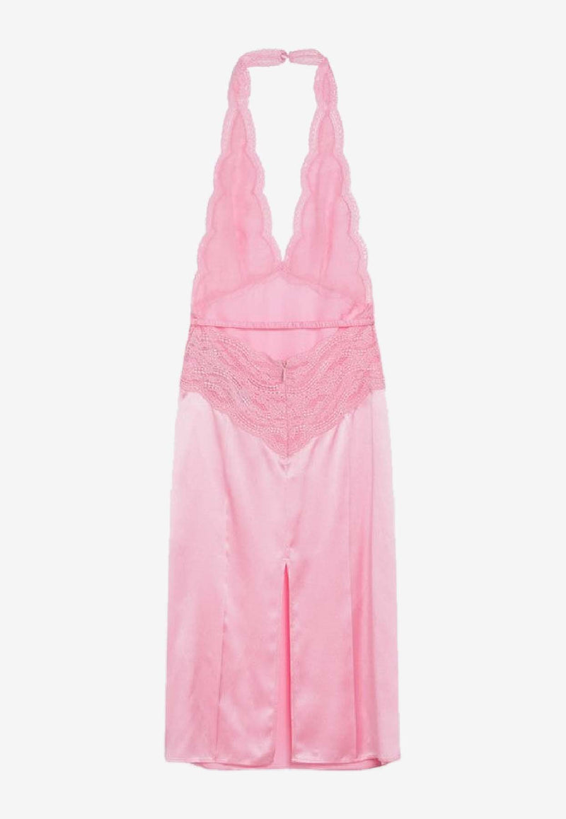 Gucci Halterneck Silk Satin Dress Pink 839410XUAM6/R_GUC-5426