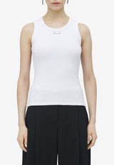 Alexander McQueen Placket Ribbed Tank Top White 839507QLAER 9000