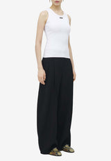 Alexander McQueen Placket Ribbed Tank Top White 839507QLAER 9000