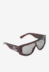 Gucci Double G Rectangular Sunglasses Gray 839997J0740/R_GUC-2312