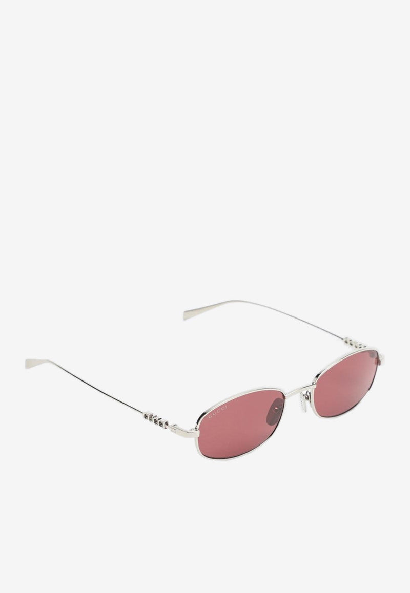 Gucci Cut-Out Logo Oval Sunglasses Bordeaux 840020I3330/R_GUC-8160