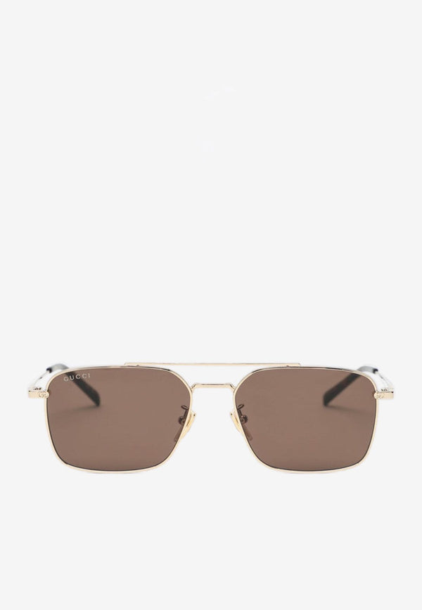 Gucci GG Logo Aviator Sunglasses Brown 840027I3330/R_GUC-8023