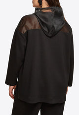 Mat Fashion Semi-Sheer Oversized Hooded Sweatshirt Black 8401.1001.W_BLACK
