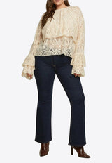 Mat Fashion Ruffled Lace Blouse Cream 8401.1043.W_CREAM