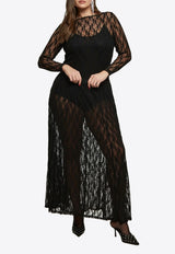 Mat Fashion Sheer Lace Boatneck Top Black 8401.1061.W_BLACK