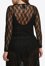 Mat Fashion Sheer Lace Boatneck Top Black 8401.1061.W_BLACK