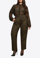 Mat Fashion Leopard Print Straight-Leg Pants Green 8401.2059.W_GREEN