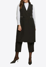 Mat Fashion Double-Breasted Long Vest Black 8401.3009.W_BLACK
