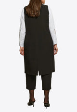 Mat Fashion Double-Breasted Long Vest Black 8401.3009.W_BLACK