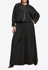 Mat Fashion Zipped Taffeta Gathered Jacket Black 8401.4041.W_BLACK