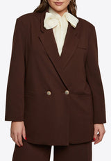 Mat Fashion Oversized Double-Breasted Blazer Brown 8401.4060.W_BROWN