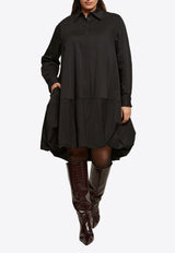 Mat Fashion Balloon Knee-Length Shirt Dress Black 8401.7024.W_BLACK