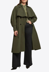 Mat Fashion Trench Coat with Belt and Cape Green 8403.4023.Ν.W_GREEN