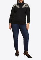 Mat Fashion Embellished-Shoulders Knit Top Black 8404.1014.Ν.W_BLACK