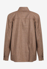 Saint Laurent Houndstooth Wool-Blend Shirt Beige 843378YZ9CH/R_YSL-9773