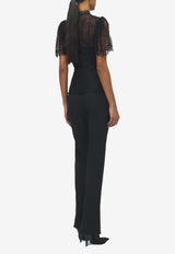 Alexander McQueen Wool Flared Tailored Pants Black 843646QJAFK 1000