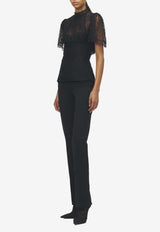 Alexander McQueen Wool Flared Tailored Pants Black 843646QJAFK 1000