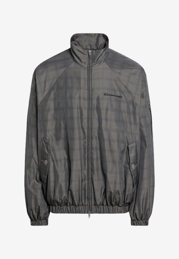 Balenciaga Logo Print Zip-Up Jacket Gray 843937TSO40/R_BALEN-1460
