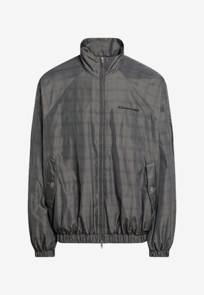 Balenciaga Logo Print Zip-Up Jacket Gray 843937TSO40/R_BALEN-1460