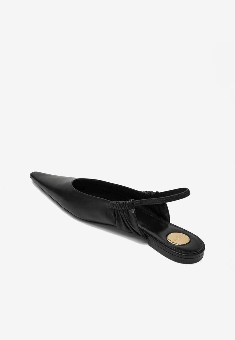 Saint Laurent Anne-Marie Slingback Leather Flats Black 844421AADF1/R_YSL-1000