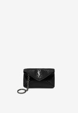 Saint Laurent  Cassandre Envelope Leather Keychain Black 844678AACIA/R_YSL-1000