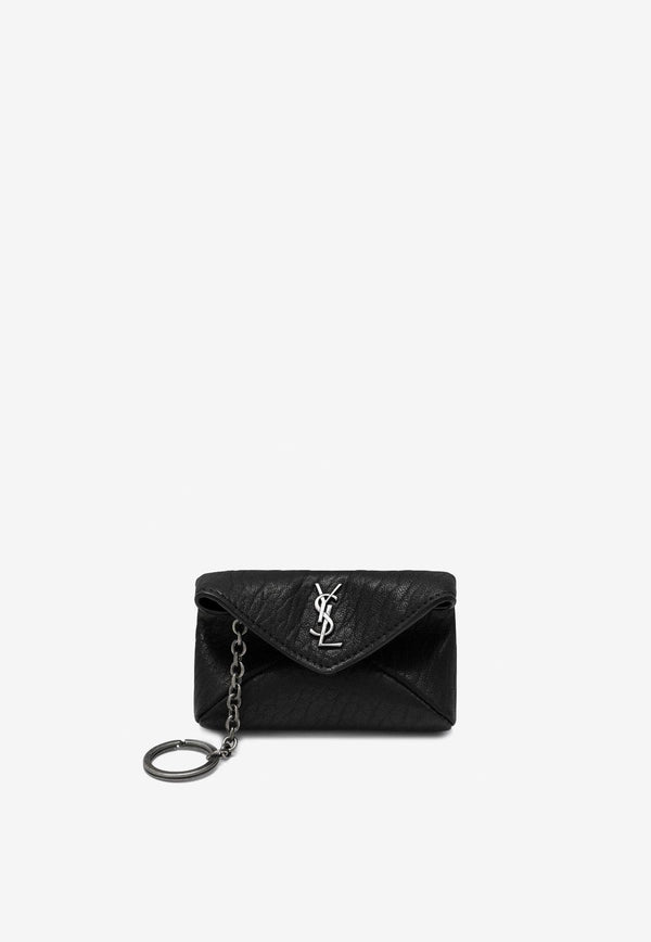 Saint Laurent  Cassandre Envelope Leather Keychain Black 844678AACIA/R_YSL-1000