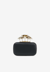 Alexander McQueen Carnation Knuckle Clutch Bag Black 8456481HBC3 1000