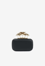 Alexander McQueen Carnation Knuckle Clutch Bag Black 8456481HBC3 1000