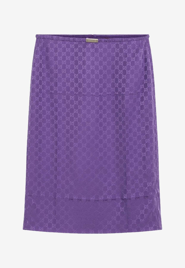 Gucci GG Jacquard Silk Skirt Purple 846275ZATF9/R_GUC-5007