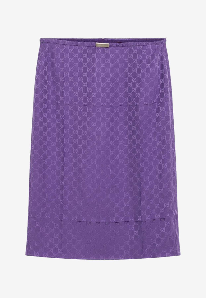 Gucci GG Jacquard Silk Skirt Purple 846275ZATF9/R_GUC-5007