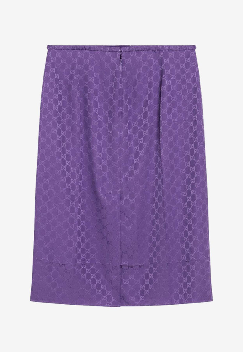 Gucci GG Jacquard Silk Skirt Purple 846275ZATF9/R_GUC-5007