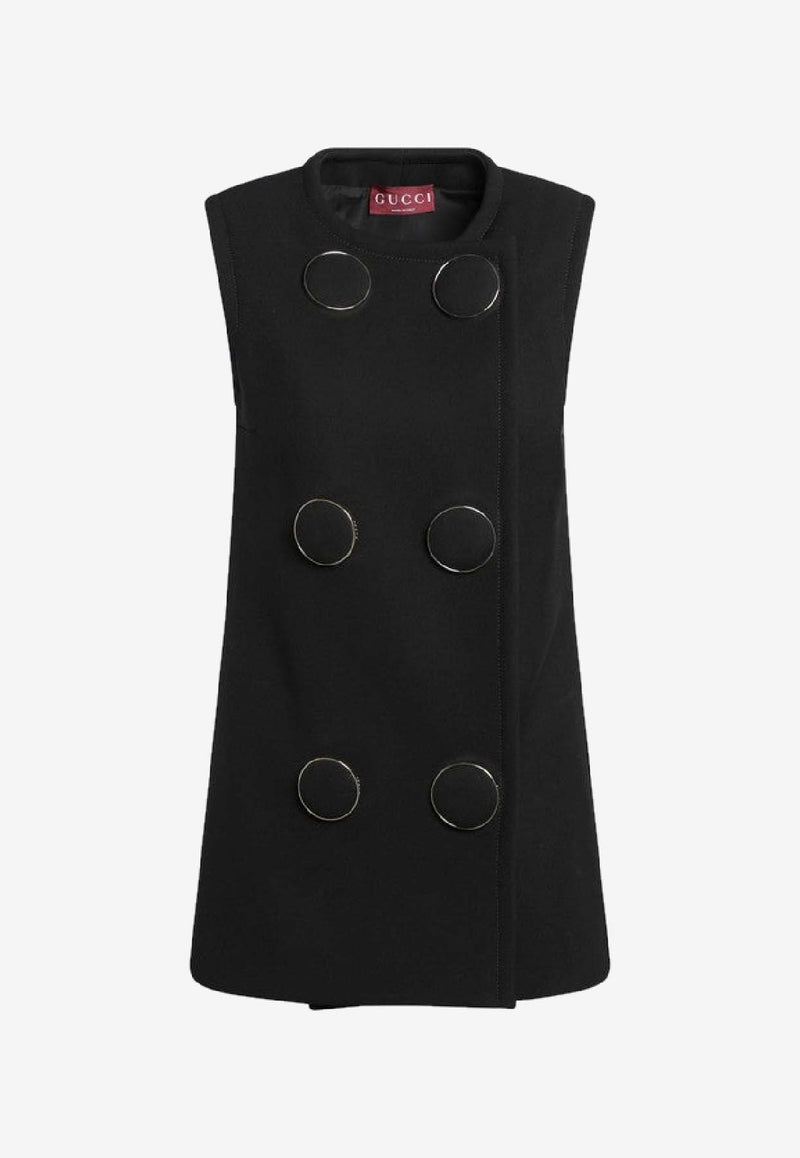 Gucci Large Buttons Vest Black 846442ZAS46/R_GUC-1000