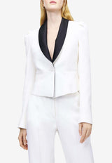 Alexander McQueen Single-Breasted Tuxedo Jacket White 847009QJAAC 9016