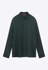 Gucci GG Jacquard Silk Shirt Green 847034ZATF9/R_GUC-3514