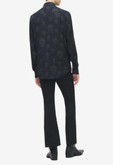 Alexander McQueen Skull Print Long-Sleeved Shirt Black 847303QRACU 1287