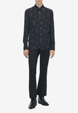 Alexander McQueen Skull Print Long-Sleeved Shirt Black 847303QRACU 1287