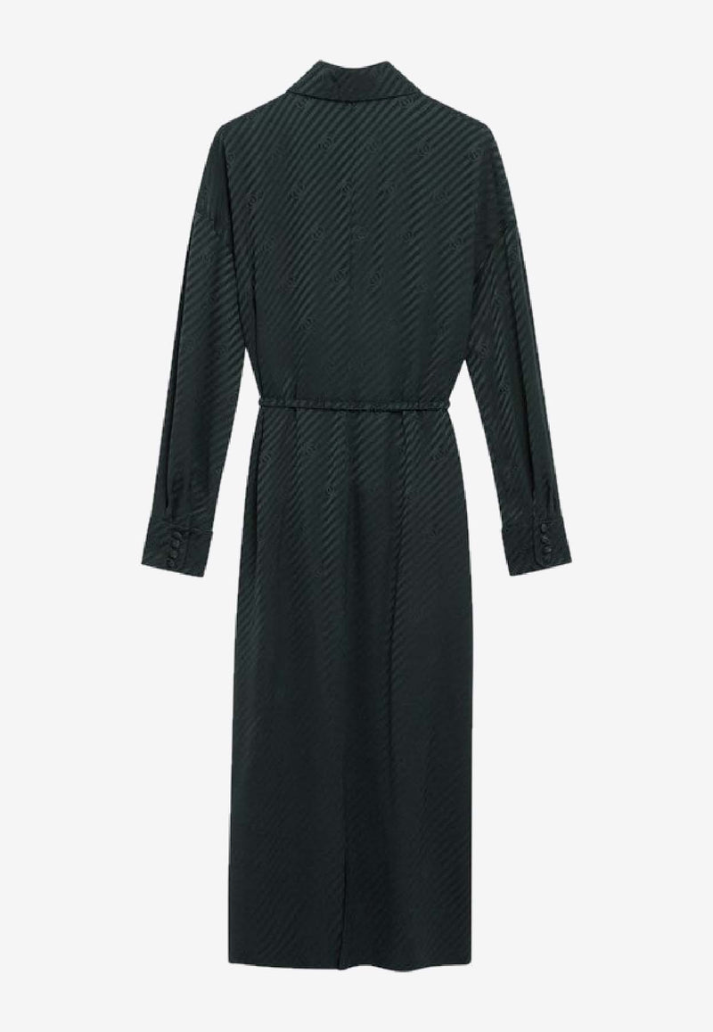 Gucci GG Jacquard Silk Wrap Dress Green 847325ZAM5B/R_GUC-3514