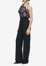 Alexander McQueen High-Waisted Tailored Pants Black 847381QJAAC 1000