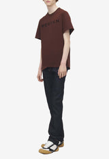 Alexander McQueen Flocked Logo T-shirt Brown 847750QTAD5 0642