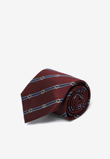 Gucci Logo Print Silk Tie Burgundy 8485444E009/R_GUC-6169