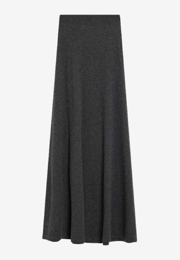 Balenciaga Wool Maxi Skirt Gray 849932T1754/R_BALEN-8519
