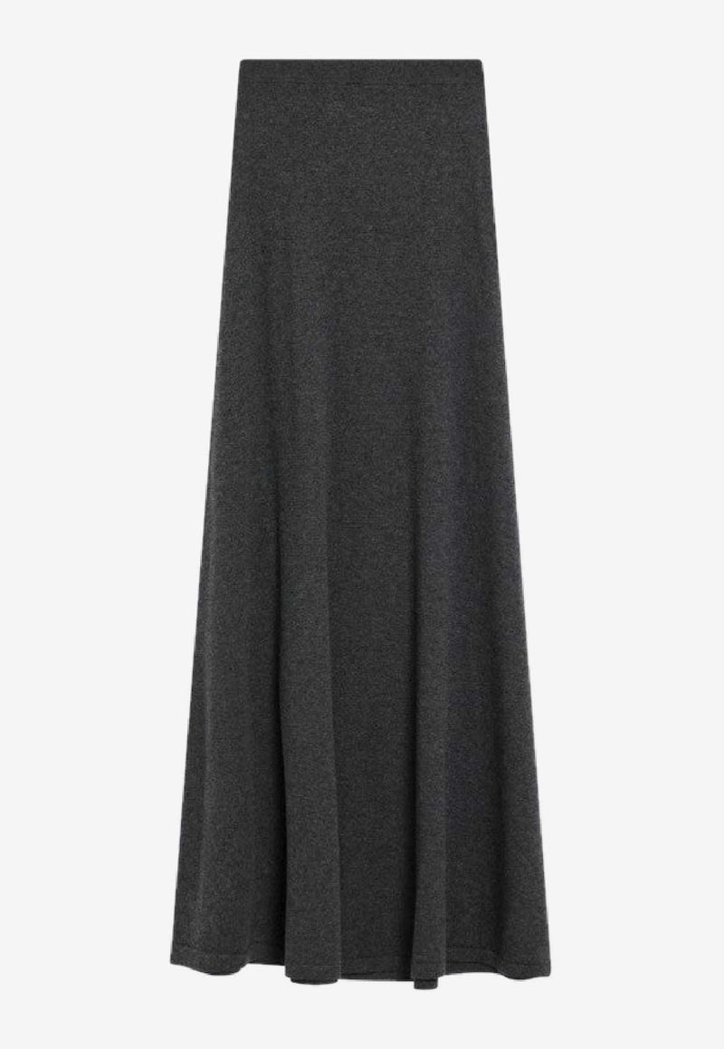 Balenciaga Wool Maxi Skirt Gray 849932T1754/R_BALEN-8519