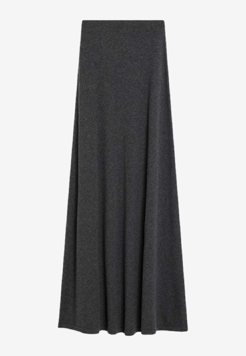 Balenciaga Wool Maxi Skirt Gray 849932T1754/R_BALEN-8519